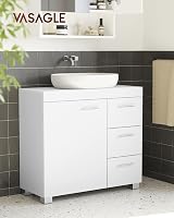VASAGLE Vanity Unit 3 Drawers 2 Compartments 30 x 70 x 64 cm Cloud White view 2