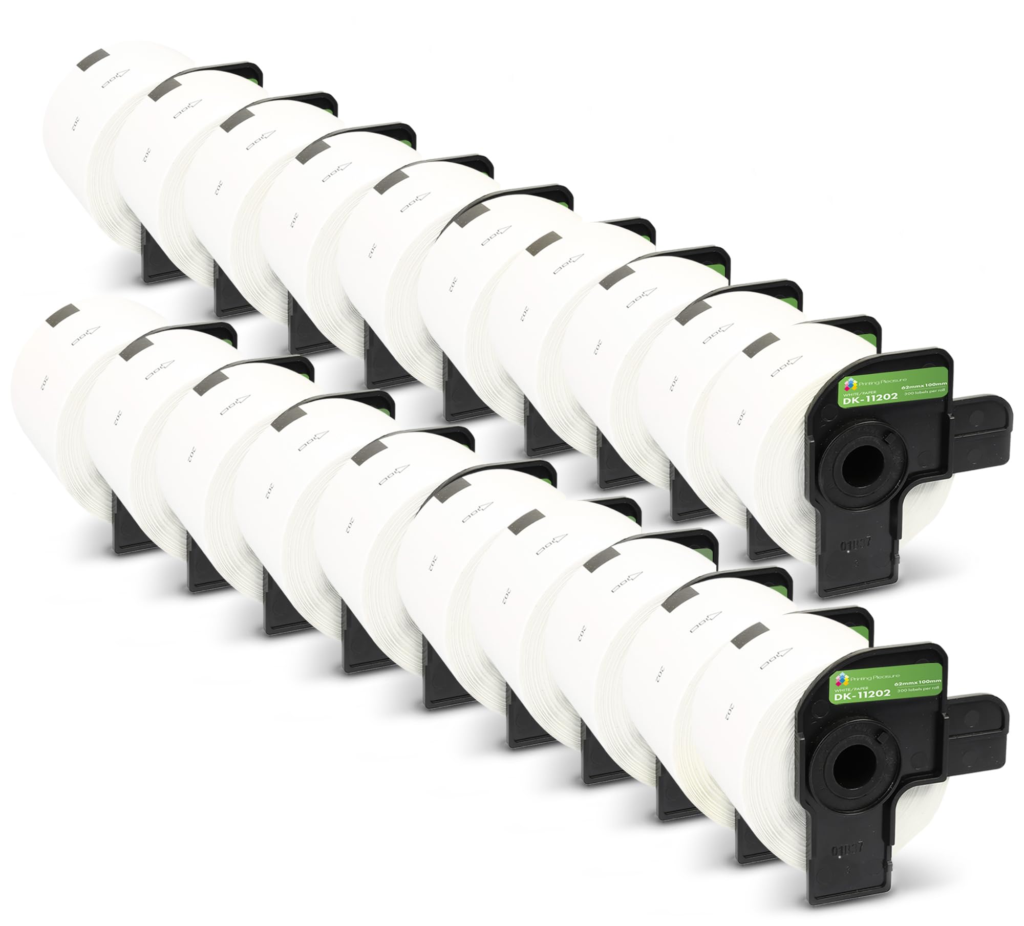 DK-11202 Labels,62mm x 100mm Label Roll Compatible with Ql Label Printers,White Standard Address Shipping Labels(300pcs/roll,20 Rolls,Reusable Label Holders)