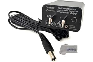 GLOBAL TECK WORLDWIDE Yealink PS5V2000US Power Supply Adapter 5V 2A - Compatible with Yealink SIP Phones: T54W, T29G, T46S, T46U, T48S, T48U, T52S, T54S, T56A, T58V, T58A, T73U, T73W, T74W, T74U, T77U, w/Global Teck Cloth