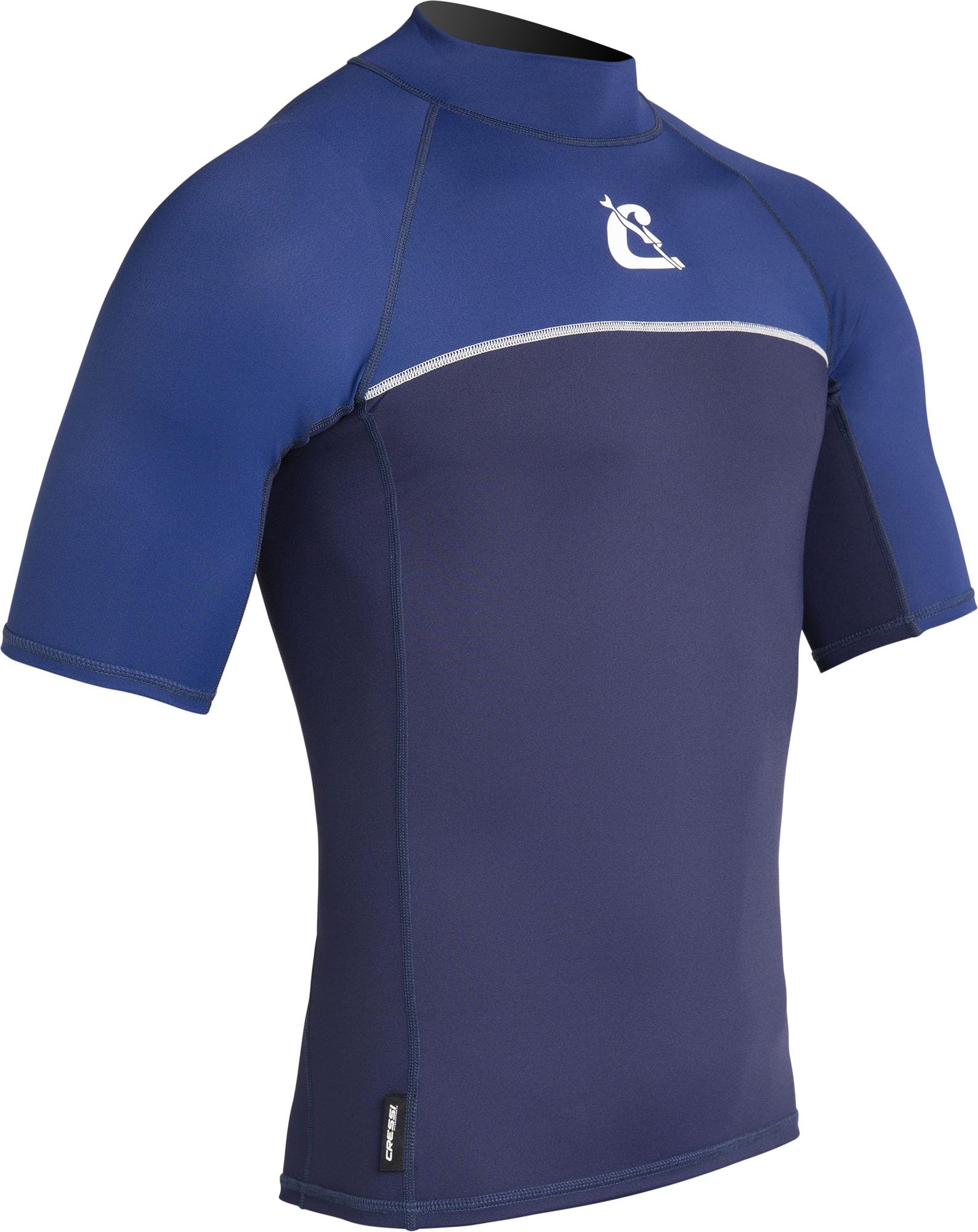 Cressi Shield Man Rash Guard Short/SL - Protective Rash Guard for Sup and Water Sports, Blue/Royal Blue, M, Men's