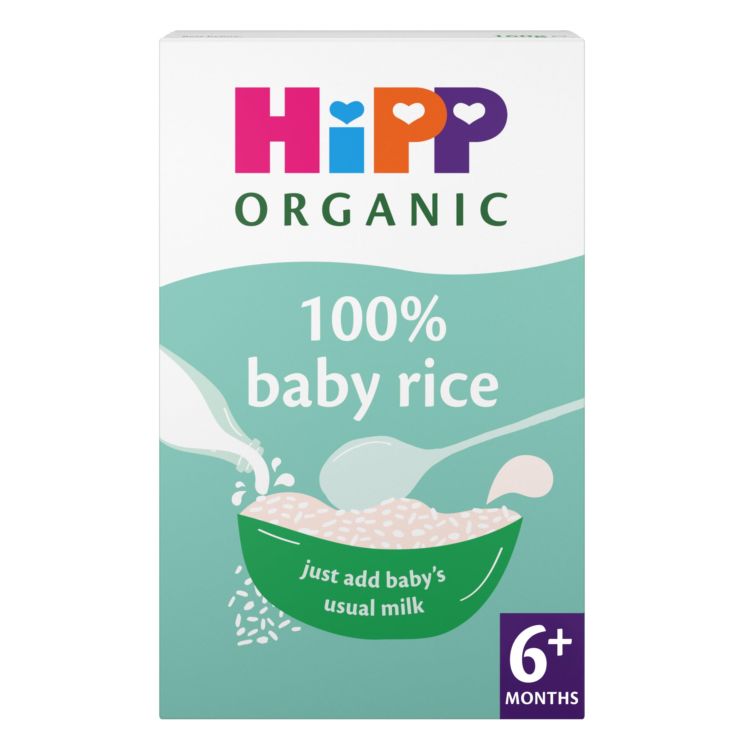 HiPP Organic 100% Baby Rice 6+ Months 160g (Pack of 4)