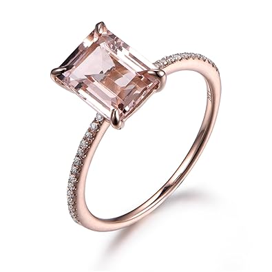 emerald cut morganite ring