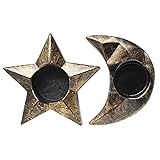 2pcs Moon and Pentagram Crystal Sphere Ball Stand