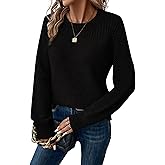 RICHSTORY Womens Sweaters Casual Long Sleeve Crewneck Crochet Knit Pullover Sweater Tops 2025 Fall Fashion Trendy Outfits