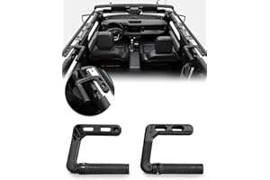 JROAD Bronco Aluminum Grab Handles Roll Bar Non-Slip Grip HandlesCompatible with Ford Bronco 2021-2025 Front or Rear Seat 4 Door Soft/Hard Top,Bronco Raptor Interior Accessories （2PCS/Black）
