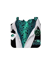 Ailisus Cravat Tie and Lapel Pin Set Mens Green