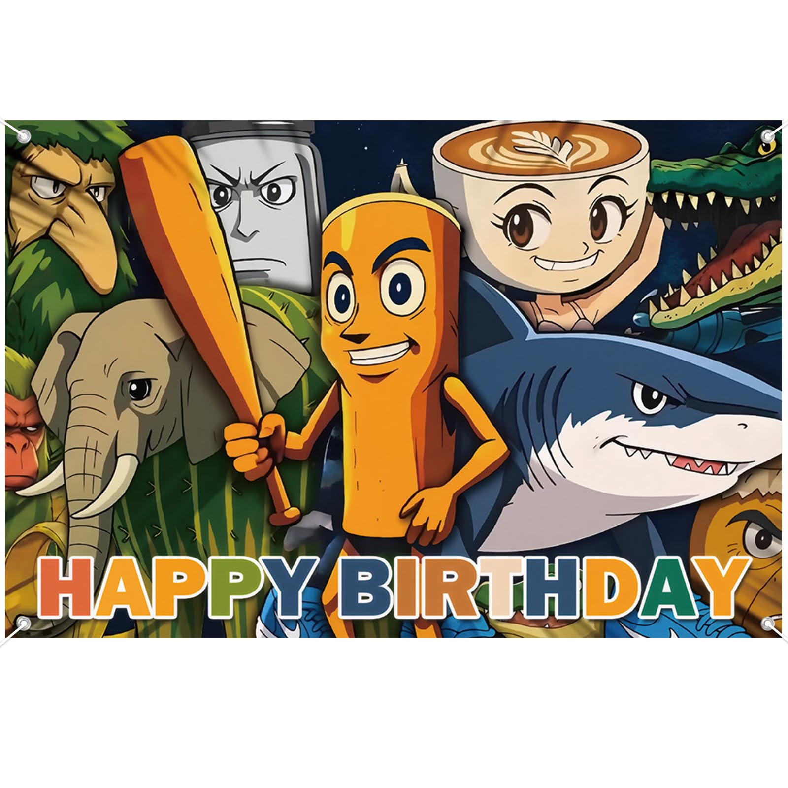 Brainrot Birthday Decorations, Tralalero Tralala Happy Birthday Banner, Italian Brainrot Birthday Decorations for Kids Boys Girls Party Decor (B)