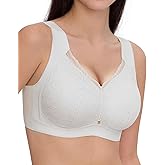 Ubras Full Coverage Bra for Women Plus Size Lace Wireless Bralette Side Support Minimizer Bra