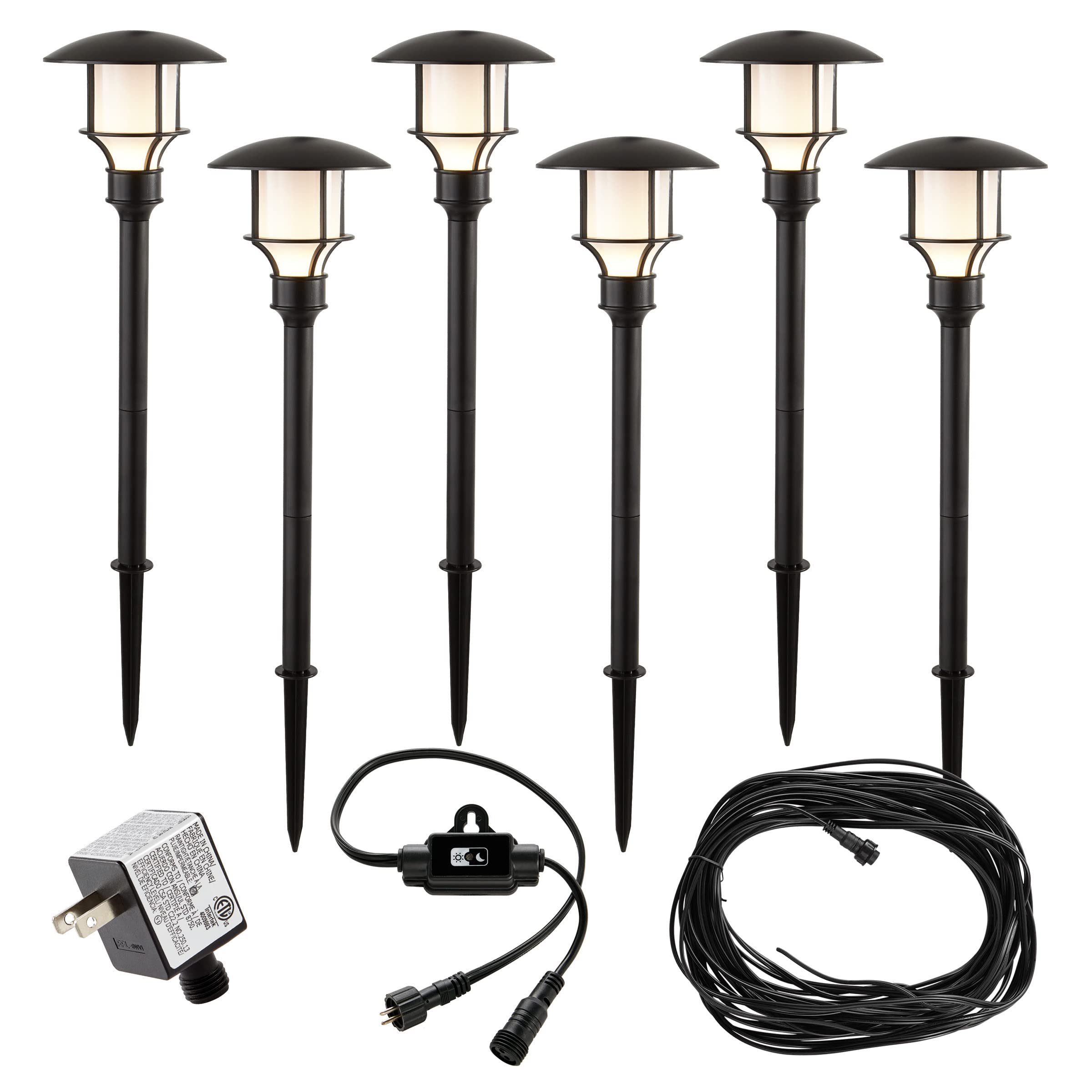 Photo 1 of Sterno Home LED Path Light Kit, 16 Lumens, 6-Pack, Black