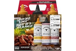 Kinder's Game Day Wing Sauce, Lemon Pepper (363 mL), Sweet & Tangy (351 mL), Sticky Honey BBQ (355mL), 1.07L