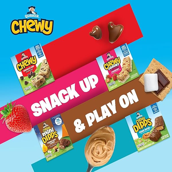 QUAKER CHEWY GRANOLA BARS, 25% LESS SUGAR, 2 FLAVOR VARIETY PACK, (58 PACK)