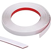 Fyguard White Trim Peel and Stick 0.4'' W × 394''L Total Strip Tape, 2 Rolls Self-Adhesive Molding Trim Tape for Mirror Frame Border Walls Cabinet Tile Decorative