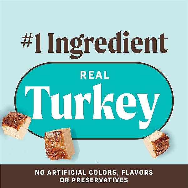MERRICK POWER BITES NATURAL SOFT AND CHEWY REAL MEAT DOG TREATS, GRAIN FREE SNACK, REAL TURDUCKEN RECIPE – 6 OZ. BAG