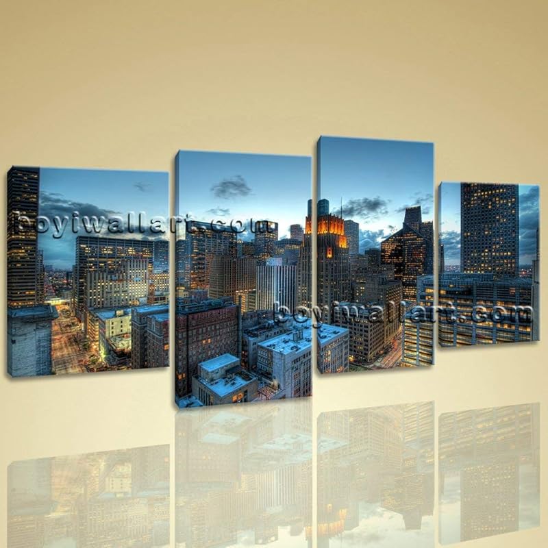 Amazon.com: Modern Urban Cityscape HD Print Canvas Wall Art Decorative