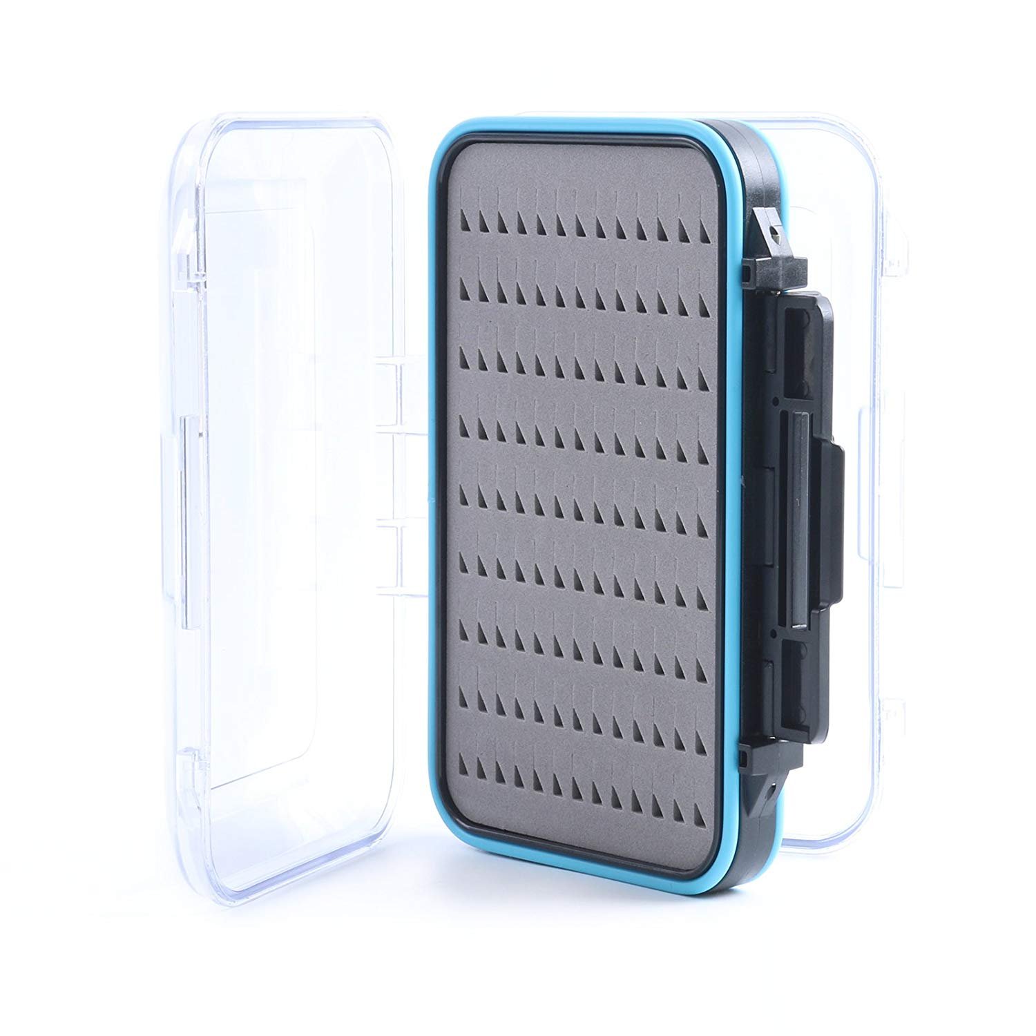 Photo 1 of Aventik Fly Box for Fly Fishing Double Sided Waterproof Lightweight Fly Jig Box Clear Lid Hook and Flies Storage Easy Grip Design?Foam insert-M