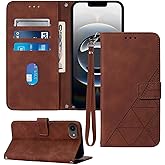Moment Dextrad for iPhone 16e Case Wallet, Card Holder Slots, Wrist Strap, TPU Interior Phone Protective, Stand PU Leather Folio Flip Cases Cover for iPhone 16e 2025 (Brown)
