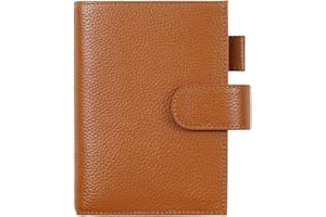 Moterm Leather Cover for Moleskine Pocket Planner - Fits Daily/Weekly and Classic, With Pen Loop, Card Slots and Back Pocket (Pebbled-Burnt Orange)