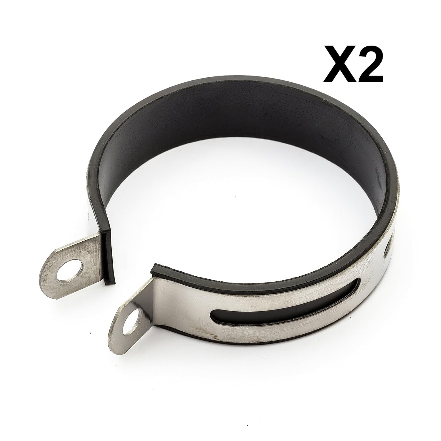 2 x 120mm Exhaust Clamps & Rubber Vibration Straps For Chinese 125cc