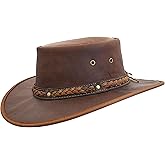 Red Rock Hats 1078 Kangaroo Classic - Australian Outback Hat - Kangaroo Leather, Aussie Made, Foldable, Free Travel Bag