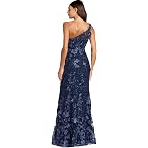 One Shoulder Lace Embroidered Gown