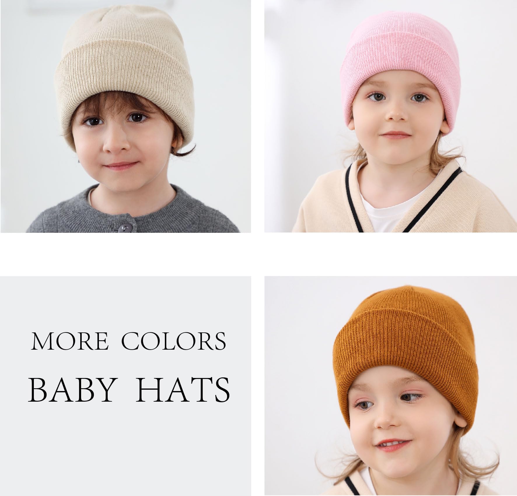 Urban Virgin Toddler Winter Hat Baby Beanie Kids Beanies Boys Hats Knit Winter Caps Soft Infant Girls 4 Packs
