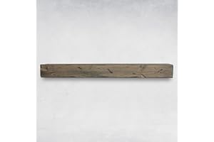 URBANDI Fireplace Mantel, Distressed, Rustic, Floating Shelf, Modern, Real Wood. (72Lx6Hx8D, Grey)