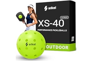 Srikel Outdoor Pickleballs - USAPA Approved Pickleball Balls, Seamless Roto-Molded Design for Durability, 4 Pack / 12 Pack, Crack-Resistant 40-Hole Pickle Balls for Beginner Intermediate Pro Player