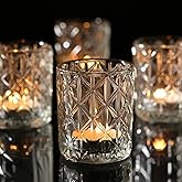 36 Pack Votive Candle Holders for Table Centerpieces, Clear Glass DIY Wax Filling Romance Tealight Candle Holders for Wedding Decor, Gift, Home Decoration（Clear,36）