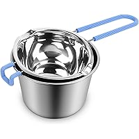 Stainless Steel Double Boiler Pot,3 Cup Capacity Metal Melting Pot with Heat Resistant Handle,600ml Steel Universal…
