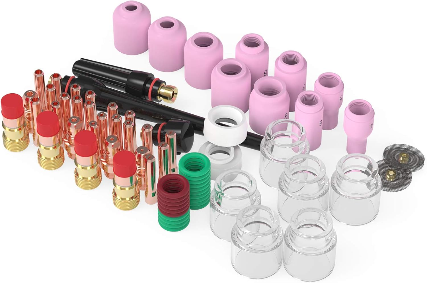 YESWELDER 71PCS TIG Welding Torch Stubby Gas Lens #12 Pyrex Glass Cup Kit For WP-17/18/26 - - 