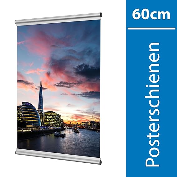Posterschienen, Posterclip, Plakatschienen Set 60cm Aluminium Eleganz
