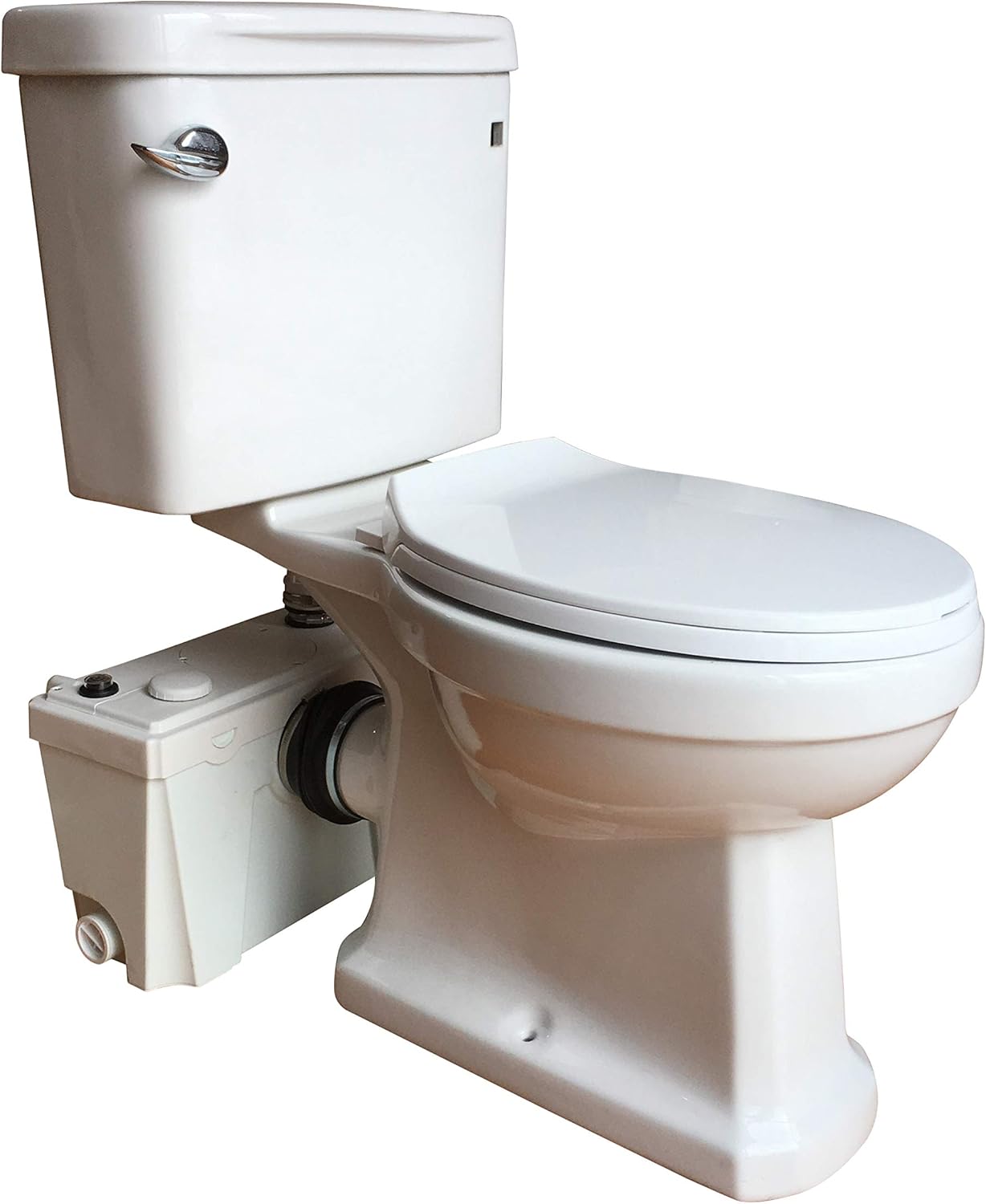 Sanimove 500W Macerator Pump Toilet Three Piece Round Bowl Toilet with Macerating Pump Macerating Upflush Toilet Kit Macerating Toilet - - 