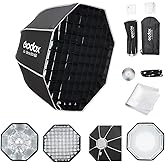Godox Softbox UL-Octa60 23.6in Octagonal Softbox with Bowens Mount | Quick-Release Umbrella Design with Grid and Deflector Plate for Soft Even Lighting, Ideal for LED Video and Photography