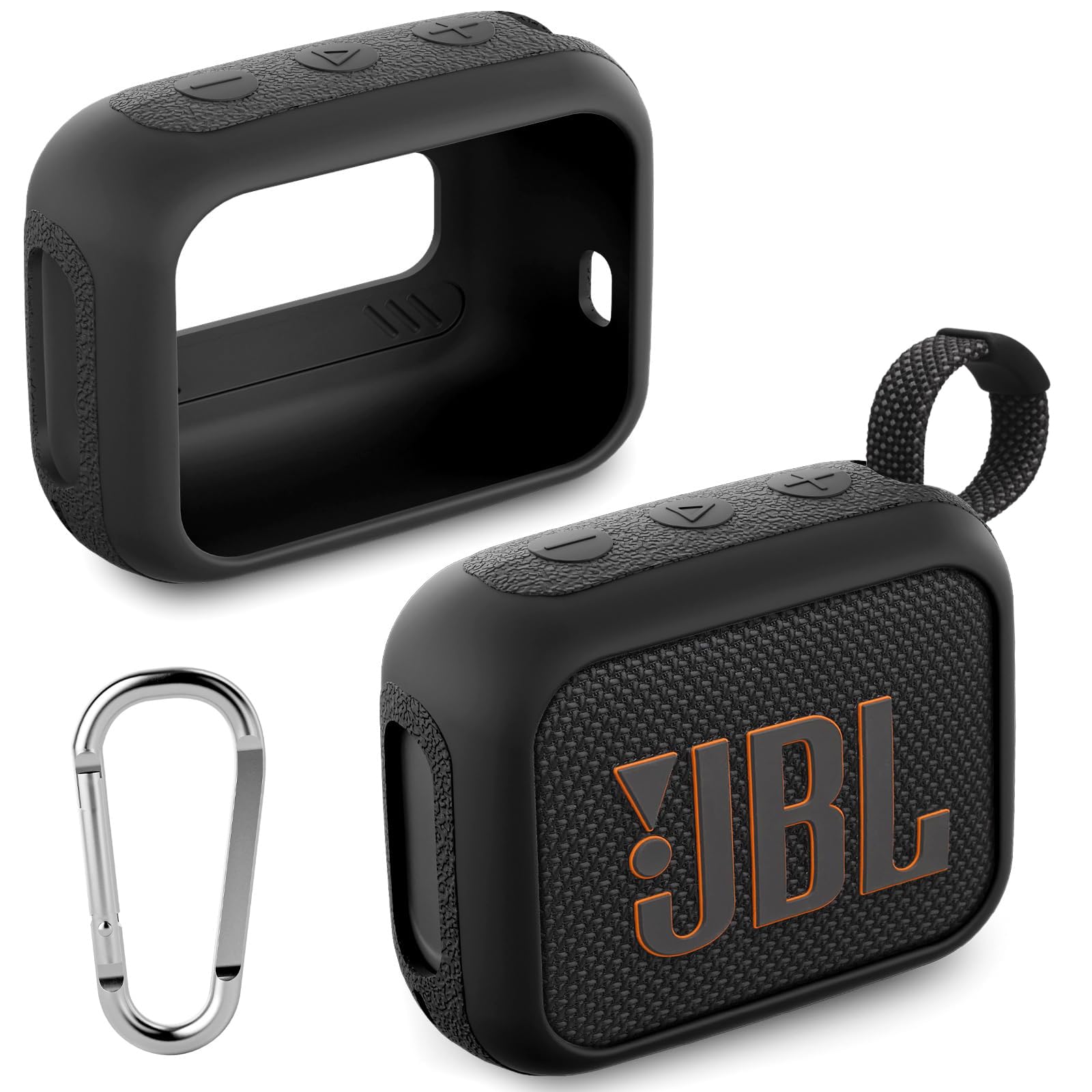 Photo 1 of Facmogu Bluetooth Silicone Cover Case for JBL Go 4, Portable Travel Carrying Case with Carabiner, Waterproof Go 4 Protective Cover, Soft Skin Sleeve for JBL Go 4, Sound Speaker Accessories
