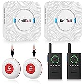 CallToU Caregiver Pager Wireless Alert Button Home Intercom System Long Range 2 Way Radio for Elderly/Patient/Pregnant/Home/Office