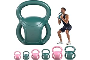 RUNWE 3 Handle Kettlebells Weight - Weight for Women Options 5, 10, 15 and 20 LB for Russian Twists AB Exercise, Weightlifting and Core Fitness Exercise Home Gym [Single in Sold]