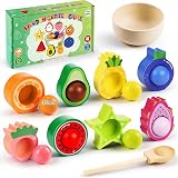 Seagoal Montessori Toys 1 Year Old Wooden Fruit Sorting Color Match 8 fruits view 7