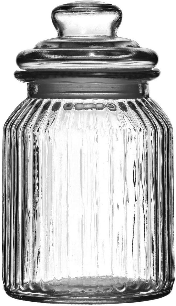 Premier Housewares 990 ml Glass Jars Storage Jars Coffee Jar Airtight Glass Storage Jars With Lids Clear Glass 11 x 11 x 19 cm