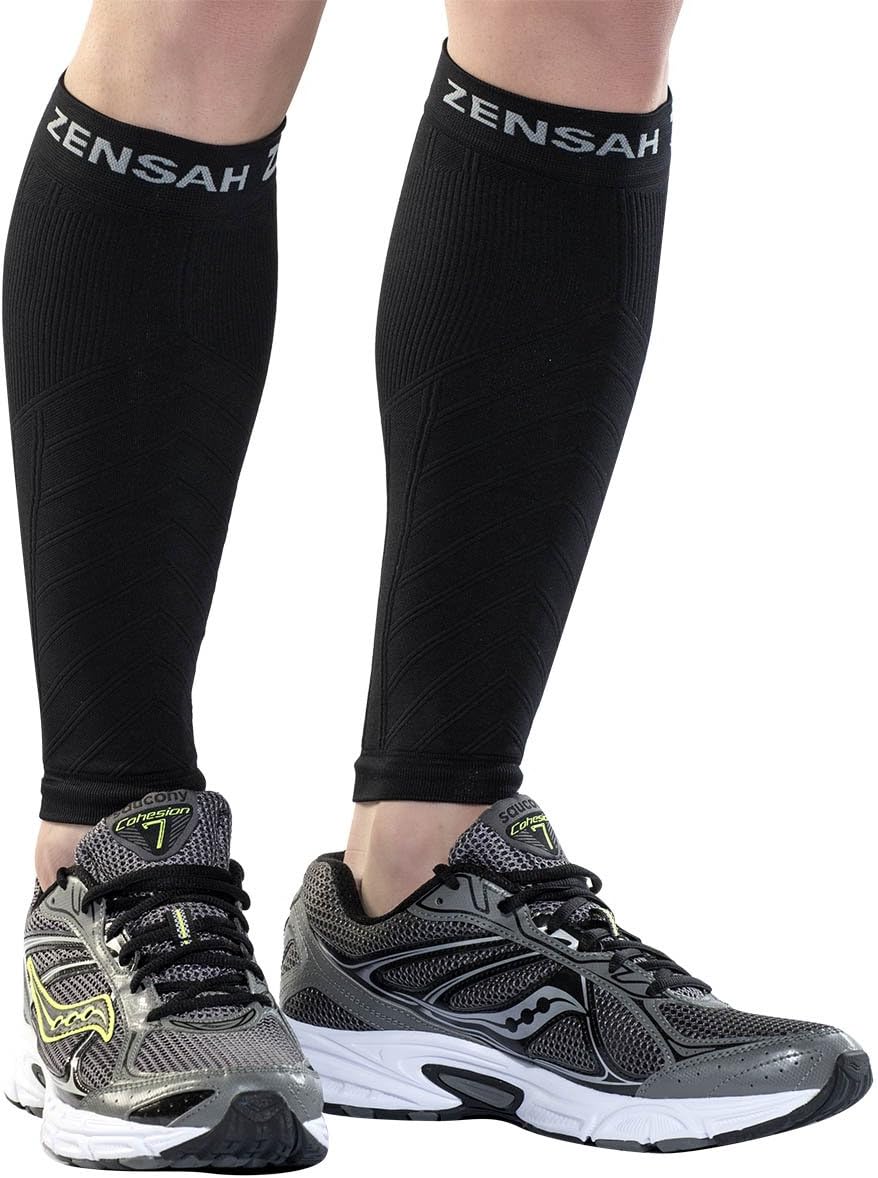 Zensah Running Leg Compression Sleeves - Shin Splint, Calf Compression Sleeve Men and Women
