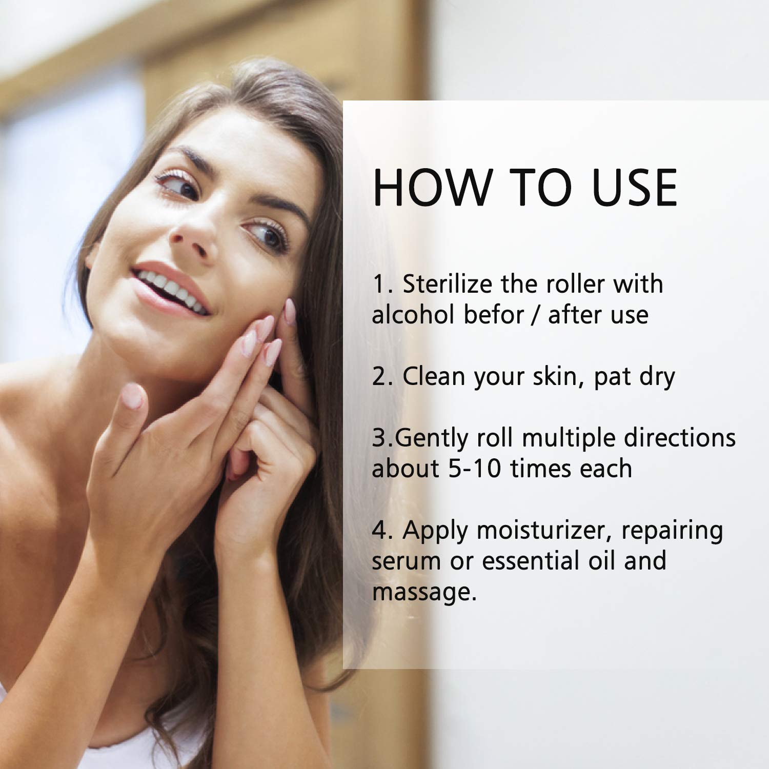 Derma Roller for Face, Sclap, Microneedle Roller for Hair Growth Women Facial Needle Roller 540 0.25mm Rose Gold Includes Storage Case: Beauty