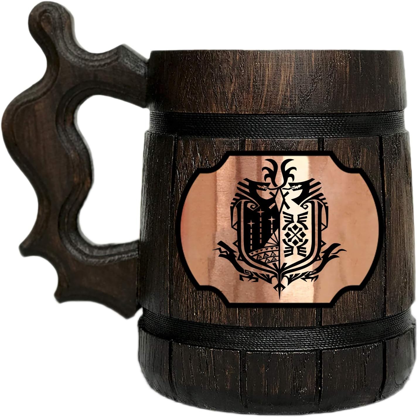 Monster Hunter World Wooden Beer Mug. Gamer Gift. MHW Beer Mug. Gamer