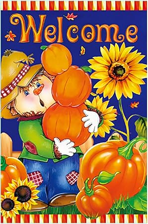 Amazon Com Morigins Harvest Fall Scarecrow House Flag Double