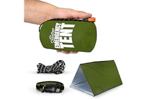 CloudTen Emergency Tent: Lightweight 2 Person Survival Tent with Multi-Function Paracord Bracelets - Essential Survival Gear & Bug Out Bag Items for Preppers, Hikers, Survivalists, Campers, Boy Scouts