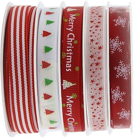 Download 5 Rolls 25m 3 8 Printed Christmas Winter Ribbon Grosgrain Satin Fabric Ribbons Diy Sewing Hairbows Gift Wrapping Christmas Ribbon Accessories Party Craft Supplies Amazon Ca Home Kitchen PSD Mockup Templates