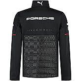 PUMA Porsche Motorsport Men's Team Hybrid Jacket with woven upper- and padded lower section for ultimate comfort - Black
