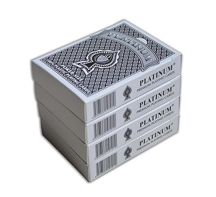 The Ace Card Company Platinum Poker Plastic Playing Cards - Pack of 4 (Washable)