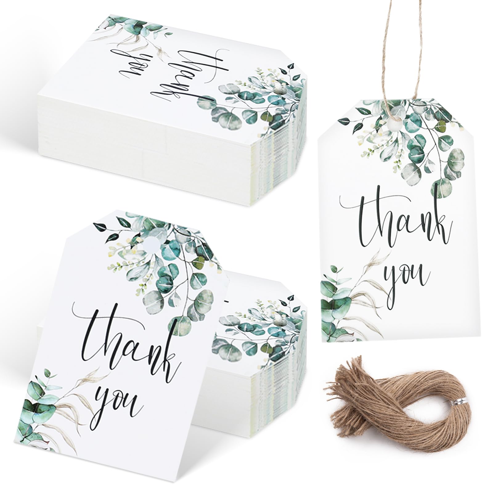 Photo 1 of SallyFashion 75PCS Thank You Gift Tags, Kraft Paper Tags with String Personalized Gift Tags for Wedding Birthdays Party Gift Baby Shower Bridal Shower