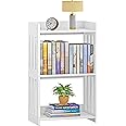 Amazon.com: HAYOFAMY Bookshelf, Bookcase for Small Spaces, 3 Tier White ...