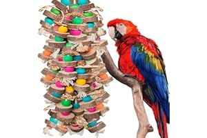 WQY GroceryShop Parrot Toys for Large Birds, Multicolored Wooden Blocks Bird Chewing Toy Parrot Cage Bite Toy or Macaws Cokatoos African Grey and Large Medium Birds