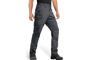 MAGCOMSEN Men's Tactical Pants 9 Pockets Ripstop Waterproof Cargo Pants for Work Hiking Hunting (No Belt)
